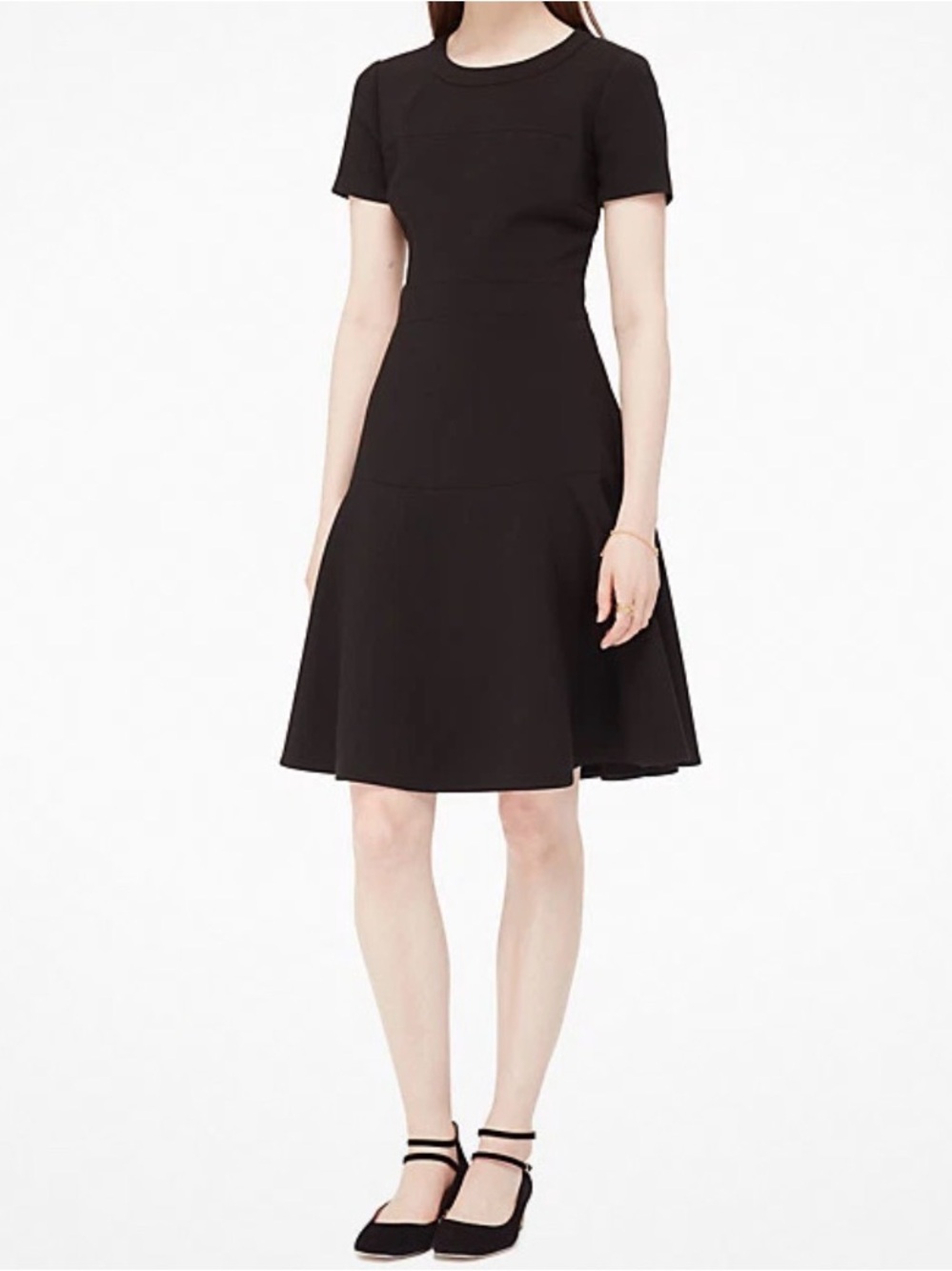 kate spade Black Short-Sleeve Fit & Flare Dress